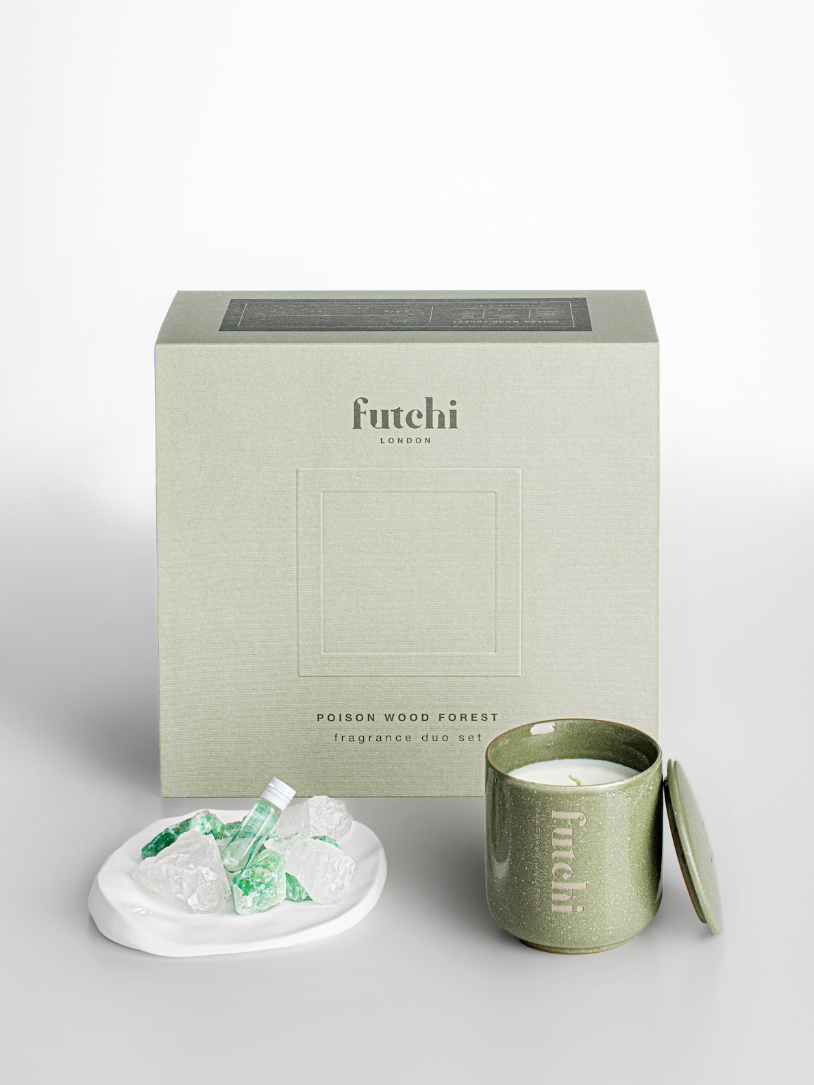 Futchi - 香薰蠟燭,擴香水晶禮盒 Crystal Diffuser Gift Set - Posion Wood Forest (United Kingdom 英國)