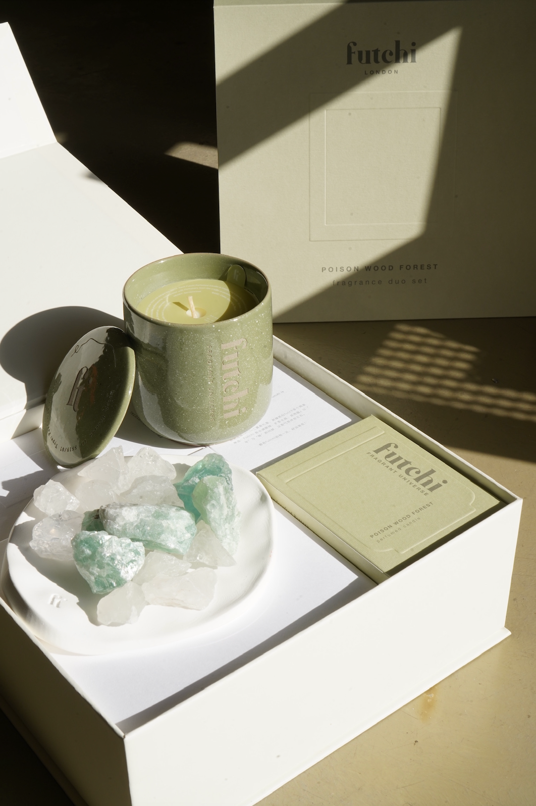 Futchi - 香薰蠟燭,擴香水晶禮盒 Crystal Diffuser Gift Set - Posion Wood Forest (United Kingdom 英國)