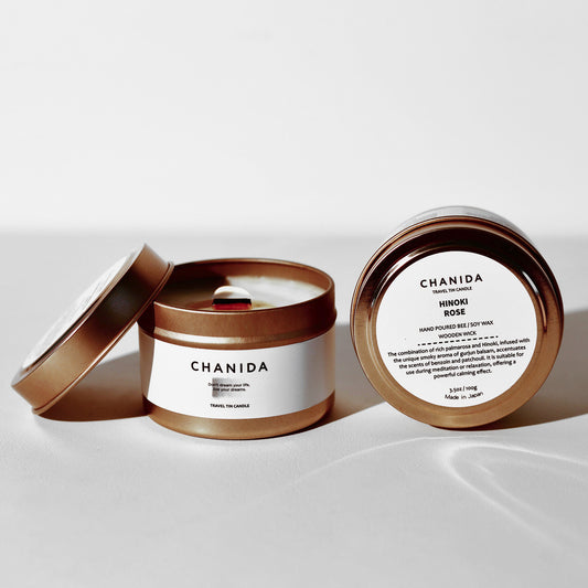 CHANIDA -  Hinoki・Rose  (Travel tin candle)  檜木.玫瑰香薰蠟燭 (旅行裝)
